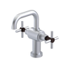 Rubinet Single Hole Dual Handle Lav. Set. (less drain) Satin Chrome