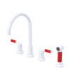 Rubinet Widespread Kitchen Set with Hand Spray White