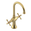 Rubinet Single Hole Dual Handle Lav. Set. (less drain) Satin Brass