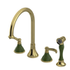 Rubinet Widespread Kitchen Set with Hand Spray Natural Brass
