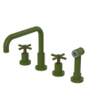 Rubinet Widespread Kitchen Set with Hand Spray Green Envy