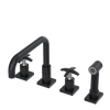 Rubinet Widespread Kitchen Set with Genesis Spout with Hand Spray Matt Black