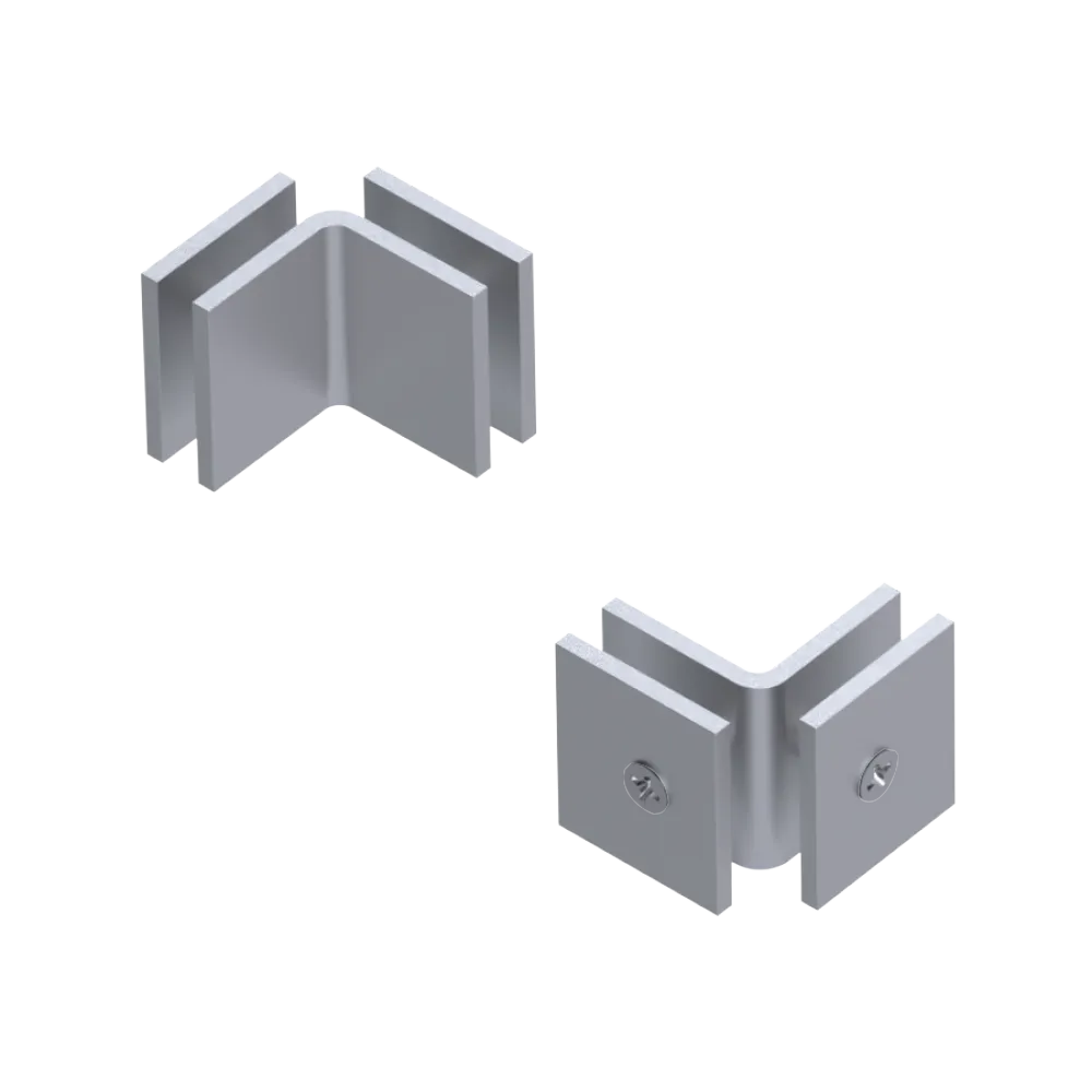 Rubinet 90 Glass to Glass Open Face Satin Chrome