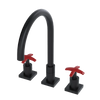 Rubinet Widespread Kitchen Set Matt Black