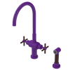 Rubinet Two Handle Single Hole Kitchen Set with LaSalle Spout with Hand Spray Purple Haze