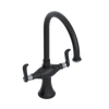Rubinet Two Handle Single Hole Kitchen Set Matt Black