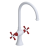 Rubinet Two Handle Single Hole Kitchen Set Matt White