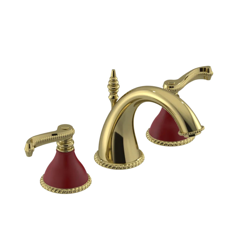Rubinet Widespread Lav. Set. (less drain) Natural Brass