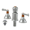 Rubinet Bidet Fitting with Spray, Diverter, and Vacum Breaker (Less Drain) Satin Nickel