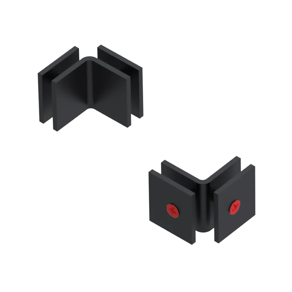 Rubinet 90 Glass to Glass Open Face Matt Black