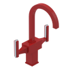 Rubinet Single Hole Dual Handle Lav. Set. (less drain) Red