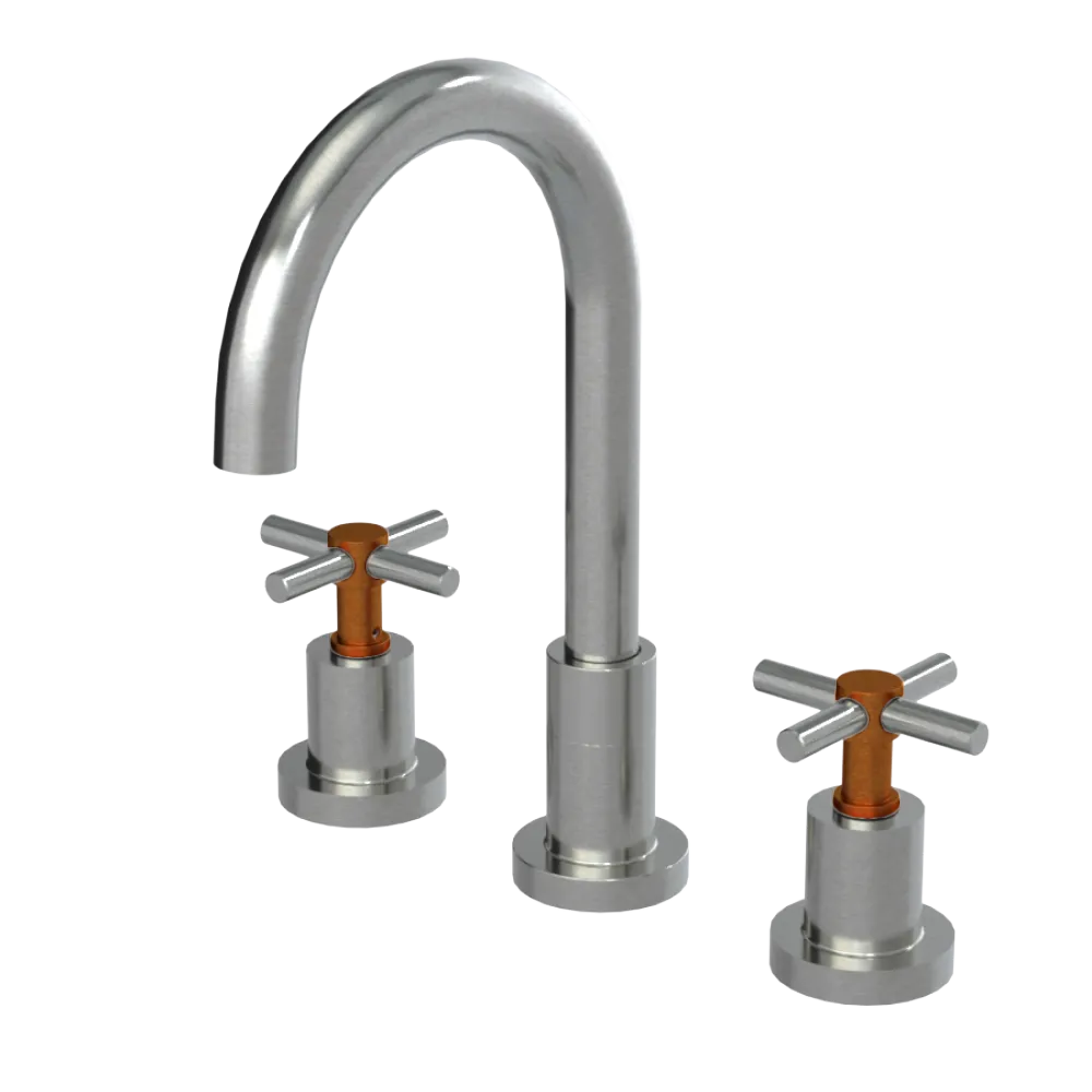 Rubinet Widespread Kitchen Set with LaSalle Spout Satin Nickel