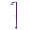 Rubinet Pressure Balance Outdoor Shower with Hand Held Shower & 10" Shower Head (with shelf) - 304 Stainless Steel Purple Haze