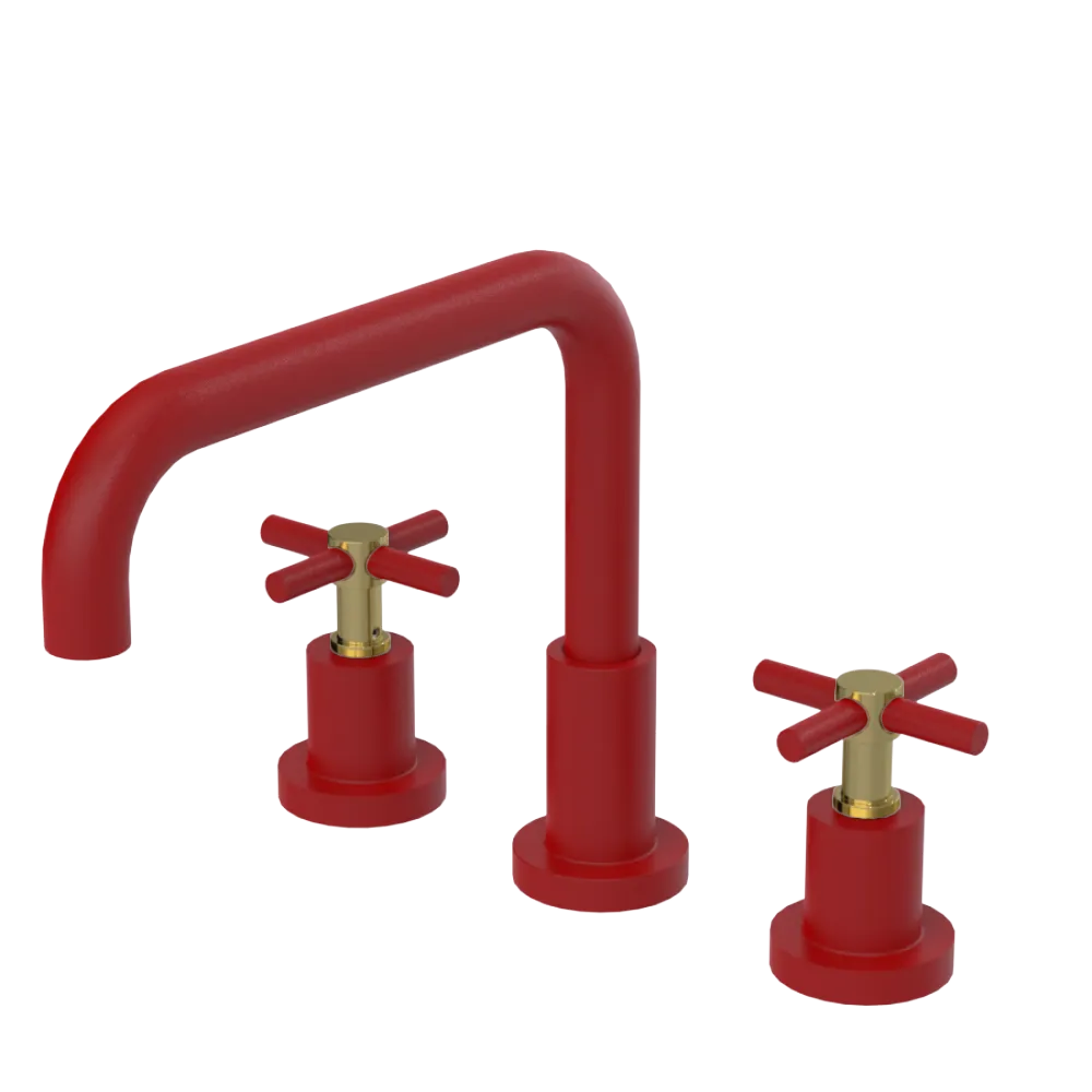 Rubinet Widespread Kitchen Set Maroon