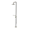 Rubinet Pressure Balance Outdoor Shower with Foot Rinse & 10" Shower Head (with shelf) - 304 Stainless Steel Polished Nickel