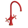 Rubinet Two Handle Single Hole Kitchen Set Red