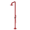 Rubinet Pressure Balance Outdoor Shower with Hand Held Shower & 10" Shower Head - 304 Stainless Steel Red