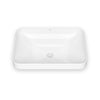 KALIA Kosla - Rectangular washbasin with curved bowl design - White gloss vitreous porcelain