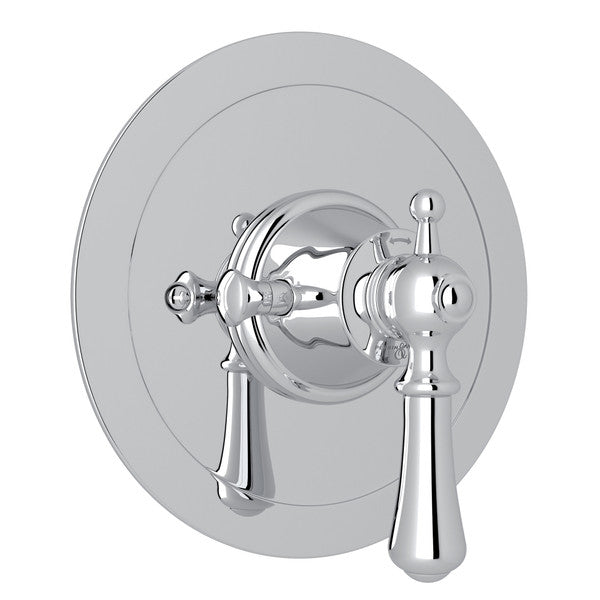 Perrin & Rowe Georgian Era Round Thermostatic Trim Plate Without Volume Control - With Metal Lever Handle.5785LS