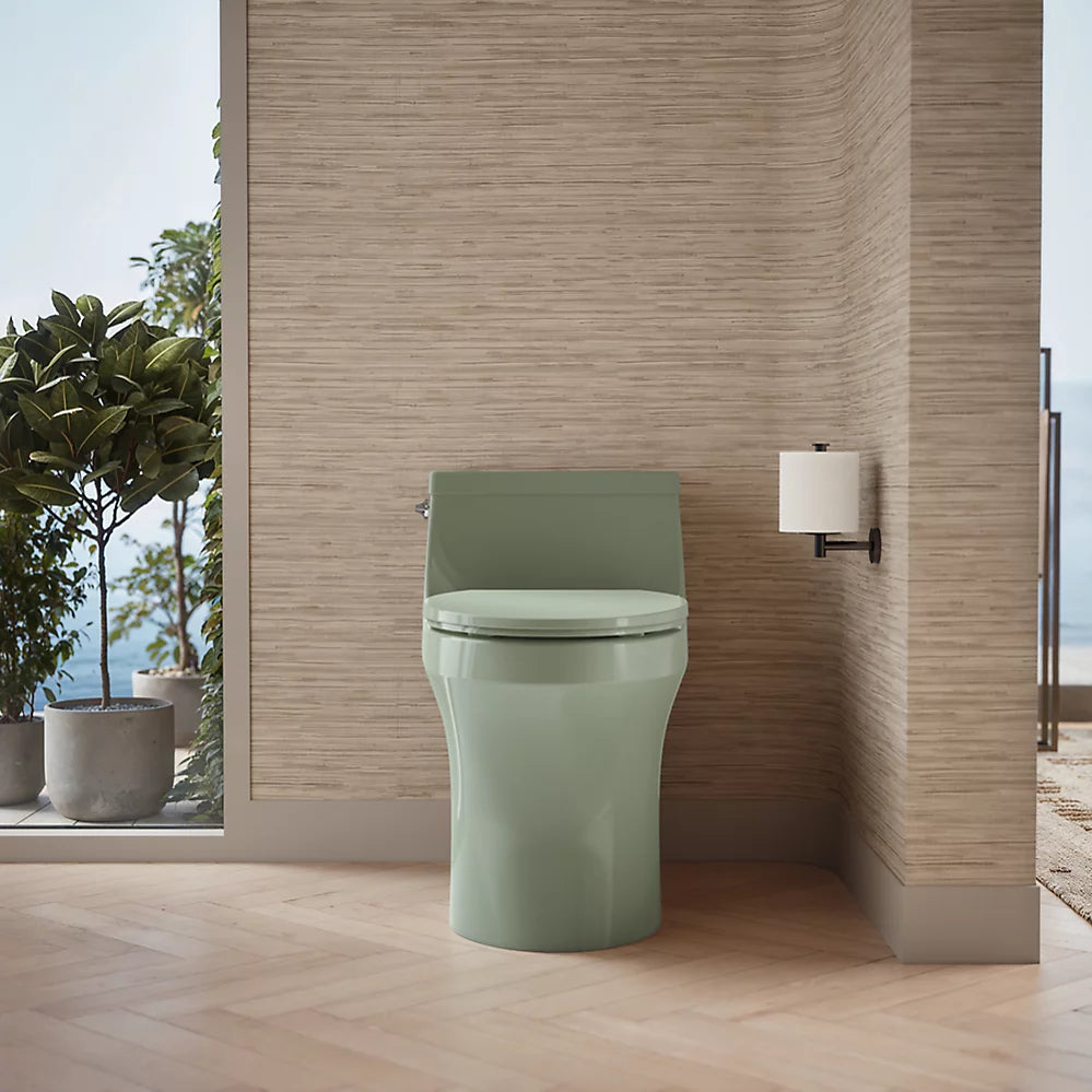 San Souci® One-piece compact elongated toilet with concealed trapway, 1.28 gpf