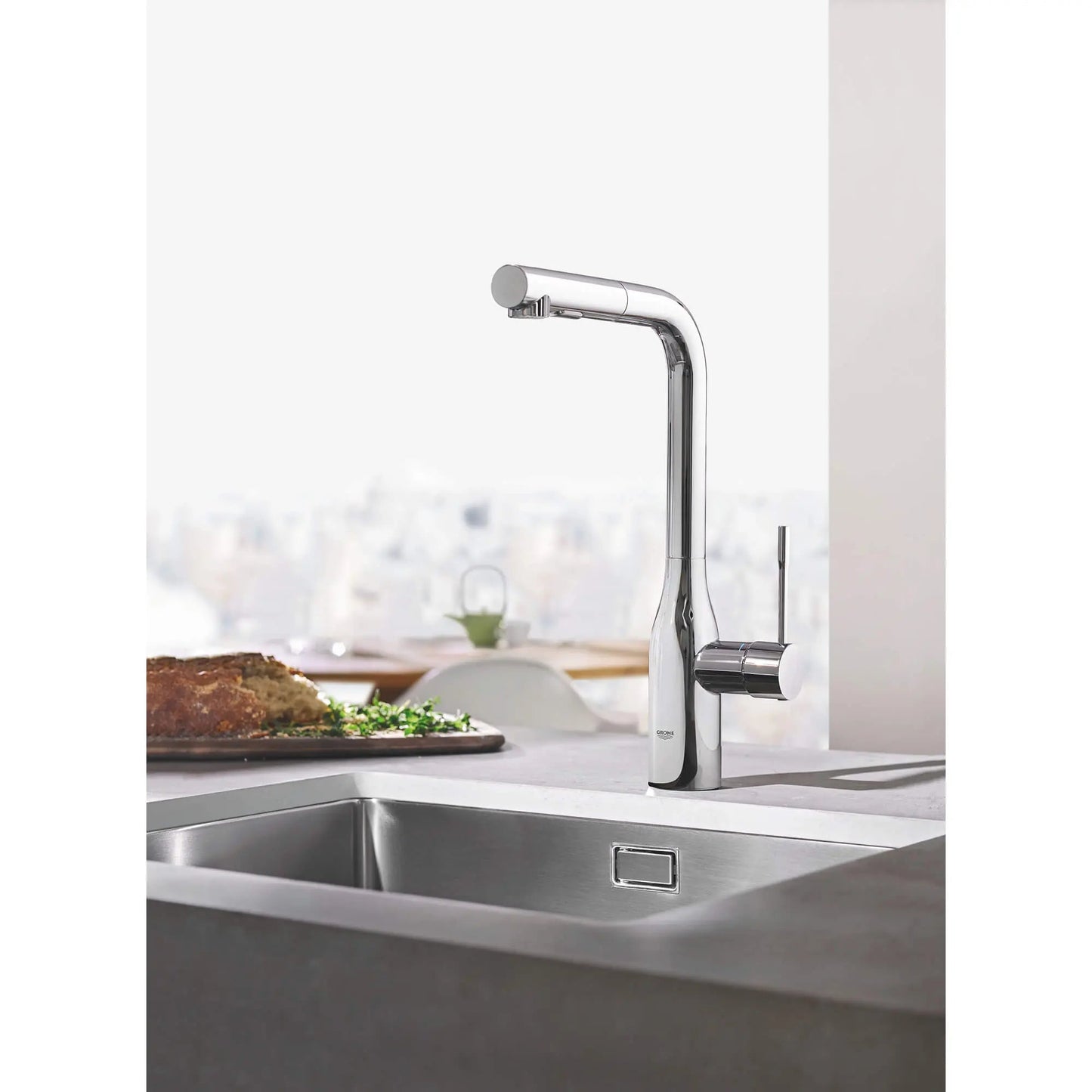Grohe Essence New Single - Handle Pull - Out Kitchen Faucet Dual Spray 6.6 L/min (1.75 gpm) - Golzar Home