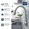 Grohe Zedra Triple Spray Single-Handle Pull-Down Kitchen Faucet 1.75 Gpm - Golzar Home