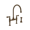 Perrin & Rowe Georgian Era Bridge Kitchen Faucet With Side Spray