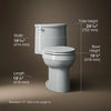 Adair® One-piece elongated toilet, 1.28 gpf