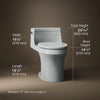 San Souci® One-piece compact elongated toilet with concealed trapway, 1.28 gpf