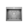 Prochef Topmount Stainless Steel Single Bowl Kitchen Sink with Grid, 21" x 16" x 9"