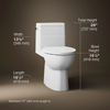 Kohler Reach® One-Piece Compact Elongated Toilet With Skirted Trapway, 1.28 Gpf