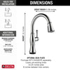 Delta® Cassidy Single Handle Pull-Down Kitchen Faucet With Touch2O And Shieldspray Technologies