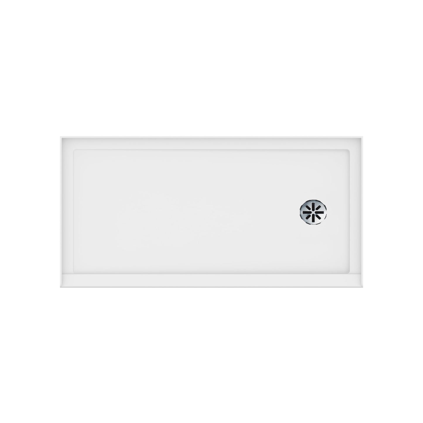 Impact Acrylic Corner Shower Base in White with Center Drain