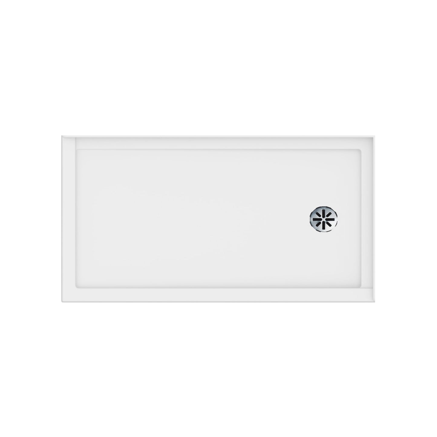 Impact Acrylic Corner Shower Base in White with Center Drain