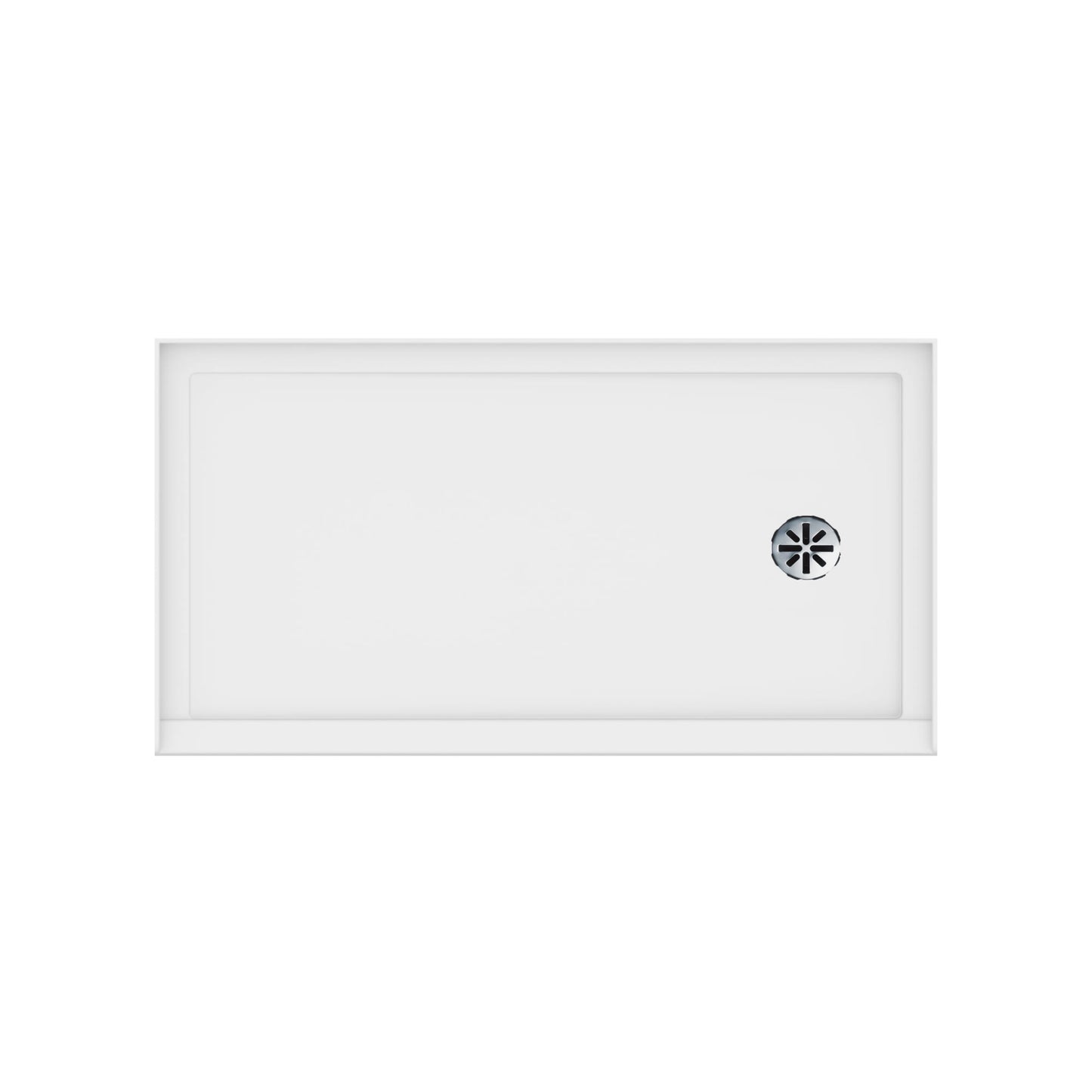 Impact Acrylic Corner Shower Base in White with Center Drain