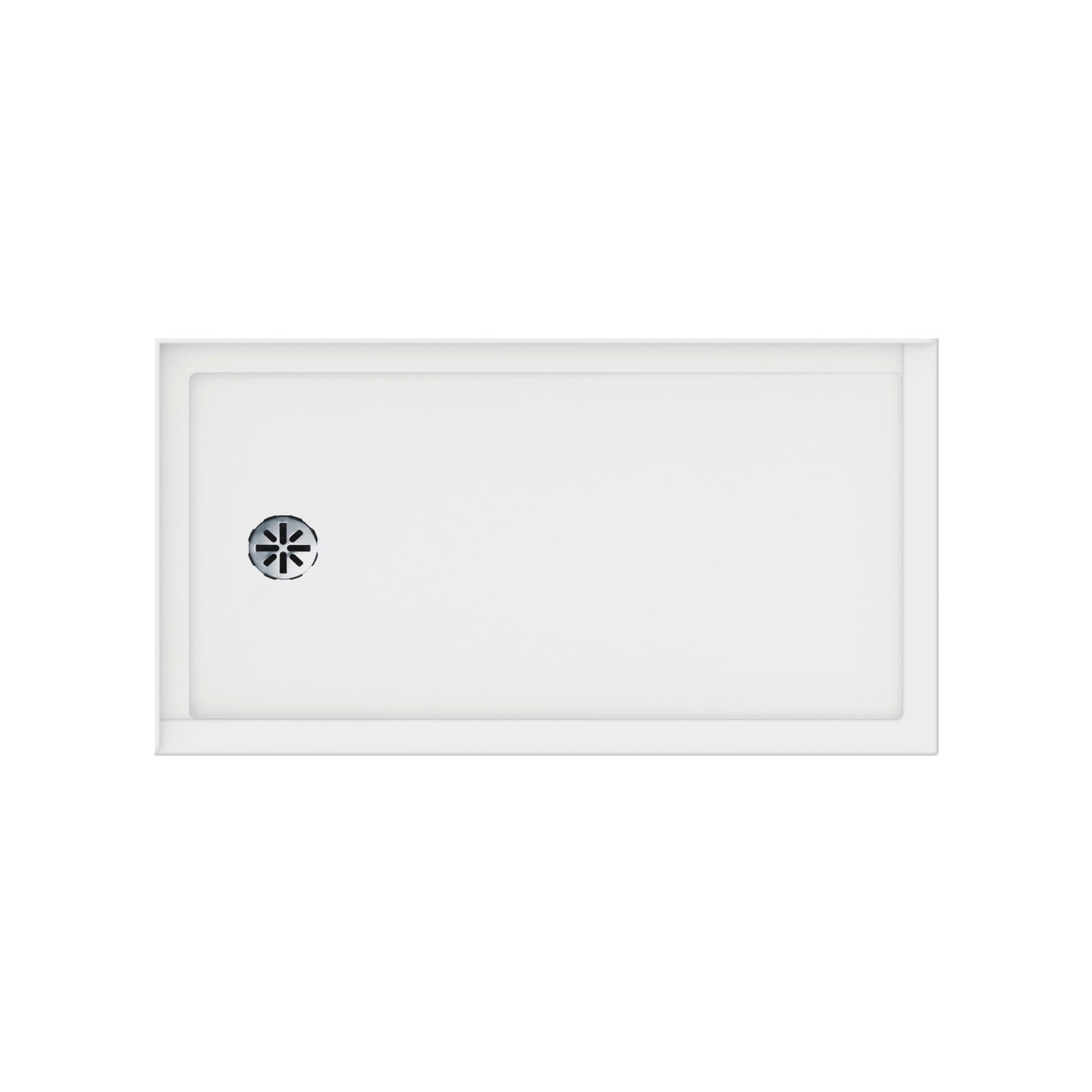 Impact Acrylic Corner Shower Base in White with Center Drain