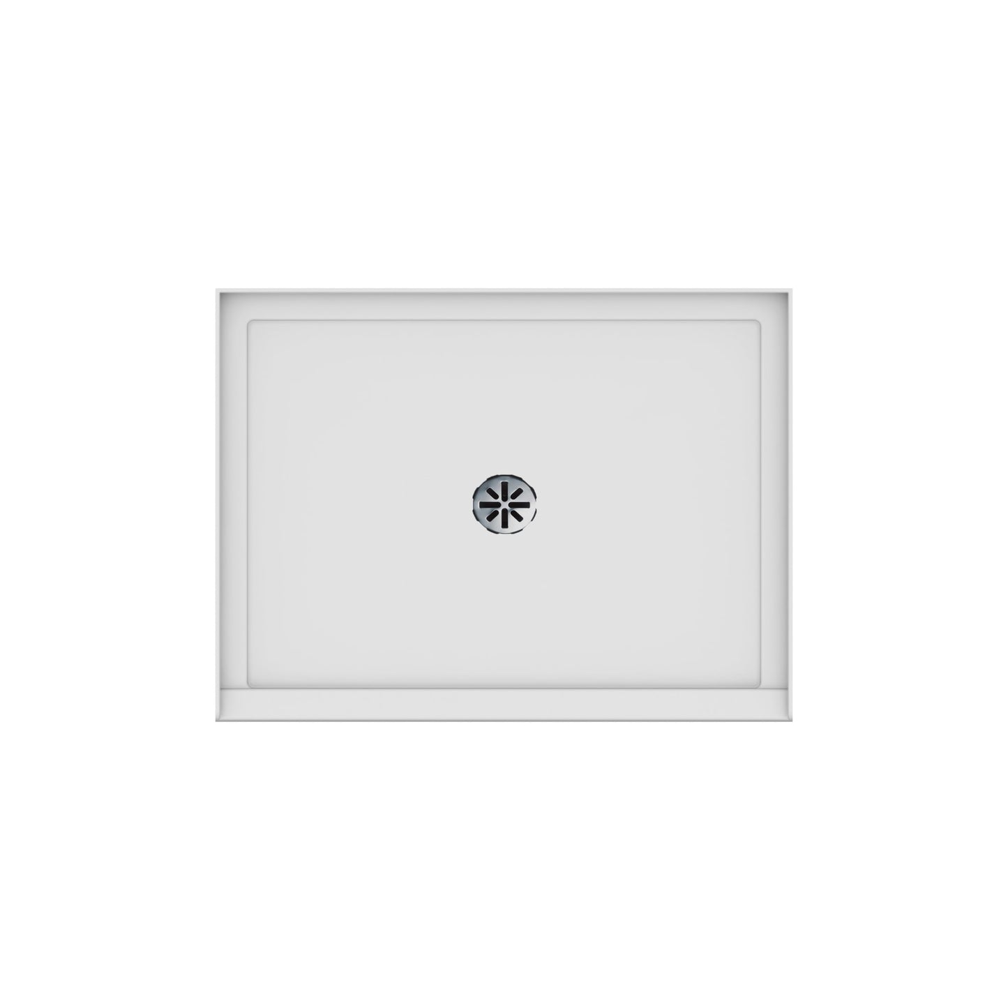 Impact Acrylic Corner Shower Base in White with Center Drain