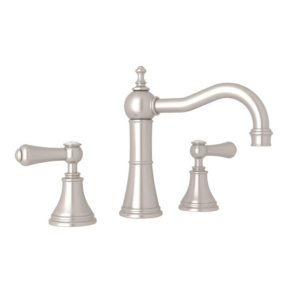 Perrin & Rowe Georgian Era Column Spout Widespread Faucet - With White Porcelain Lever Handle.3723LSP-APC