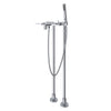 ROHL Lombardia Exposed Floor Mount Tub Filler With Handshower & Floor Pillar Legs Or Supply Unions