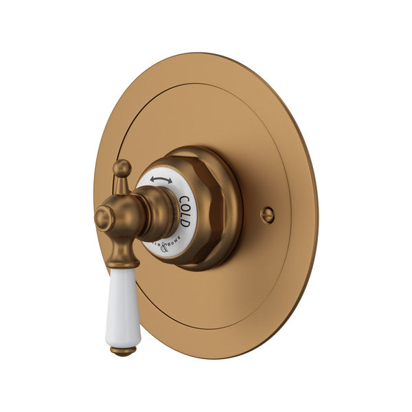 Perrin & Rowe Edwardian Era Round Thermostatic Trim Plate Without Volume Control - With Metal Lever Handle.5565L