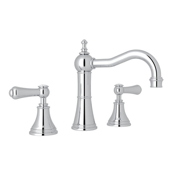 Perrin & Rowe Georgian Era Column Spout Widespread Faucet - With White Porcelain Lever Handle.3723LSP-APC