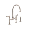 Perrin & Rowe Georgian Era Bridge Kitchen Faucet With Side Spray