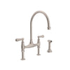 Perrin & Rowe Georgian Era Bridge Kitchen Faucet With Side Spray
