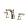 Perrin & Rowe Edwardian High Neck Widespread Bathroom Faucet - With Metal Lever Handle.3760L-APC