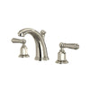Perrin & Rowe Edwardian High Neck Widespread Bathroom Faucet - With Metal Lever Handle.3760L-APC