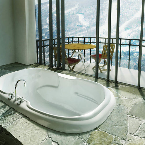 Calla 6642 Acrylic Drop-in Center Drain Bathtub in White