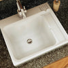 Evia 25 x 22 Acrylic Single Bowl Sink in White
