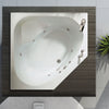 Tandem 6060 Acrylic Corner Center Drain Bathtub in White