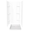 Square Base 42 3 in. 42 x 42 Acrylic Alcove Shower Base with Center Drain in White