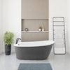 Sax 6032 AcrylX Freestanding End Drain Bathtub in White with White Skirt